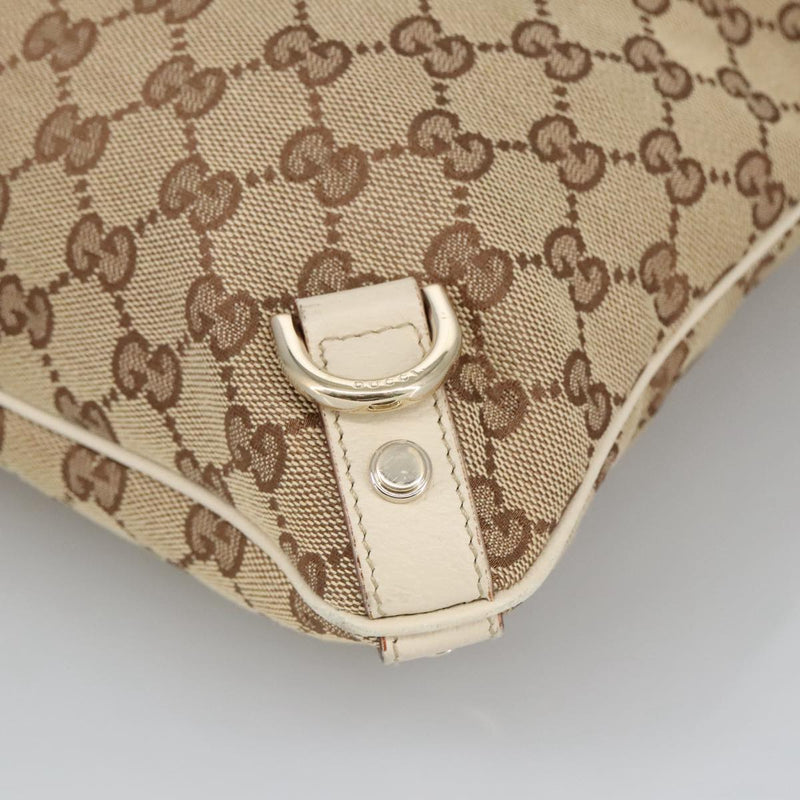 Gucci Beige Canvas Shoulder Bag (Pre-Owned)