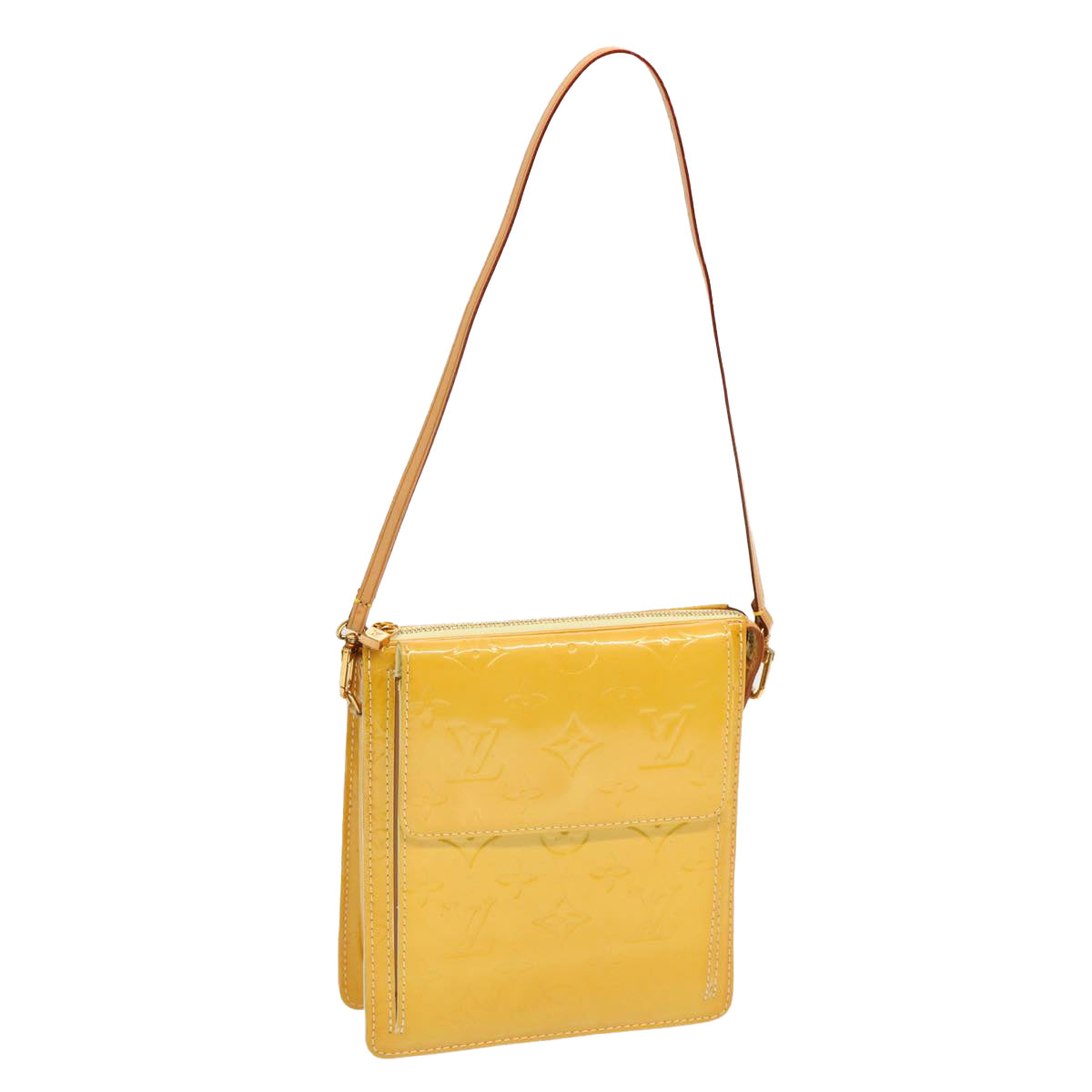 Louis Vuitton Mott Yellow Patent Leather Clutch Bag (Pre-Owned)