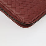 Bottega Veneta Intrecciato Red Leather Briefcase Bag (Pre-Owned)