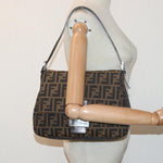 Fendi Mamma Baguette Brown Canvas Shoulder Bag (Pre-Owned)