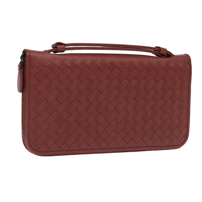 Bottega Veneta Intrecciato Red Leather Briefcase Bag (Pre-Owned)