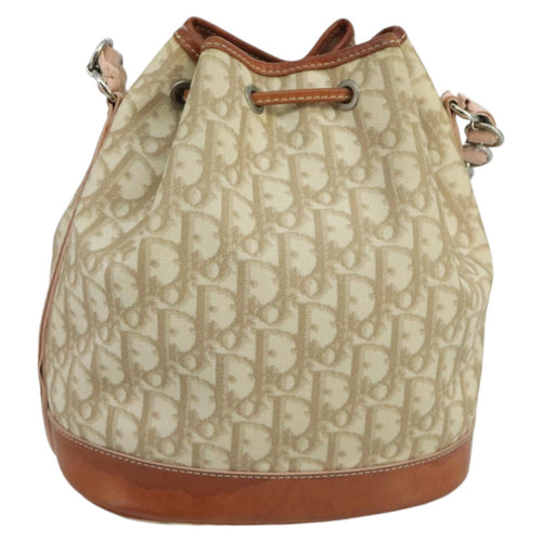 Dior Trotter Beige Canvas Shoulder Bag (Pre-Owned)