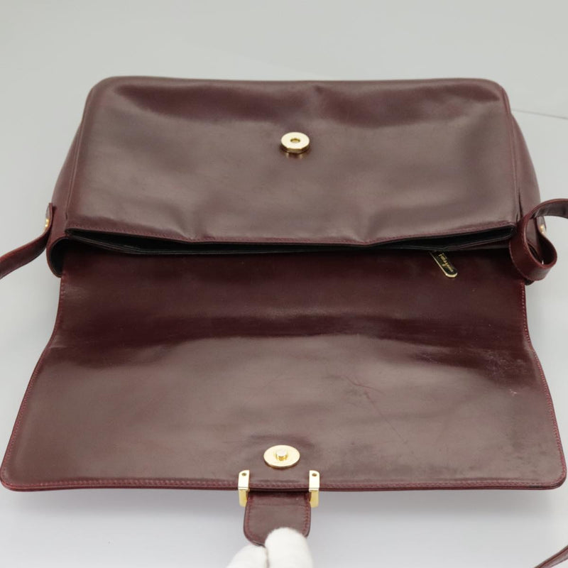 Salvatore Ferragamo Burgundy Leather Shoulder Bag (Pre-Owned)