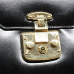 Gucci Lady Lock Black Leather Handbag (Pre-Owned)