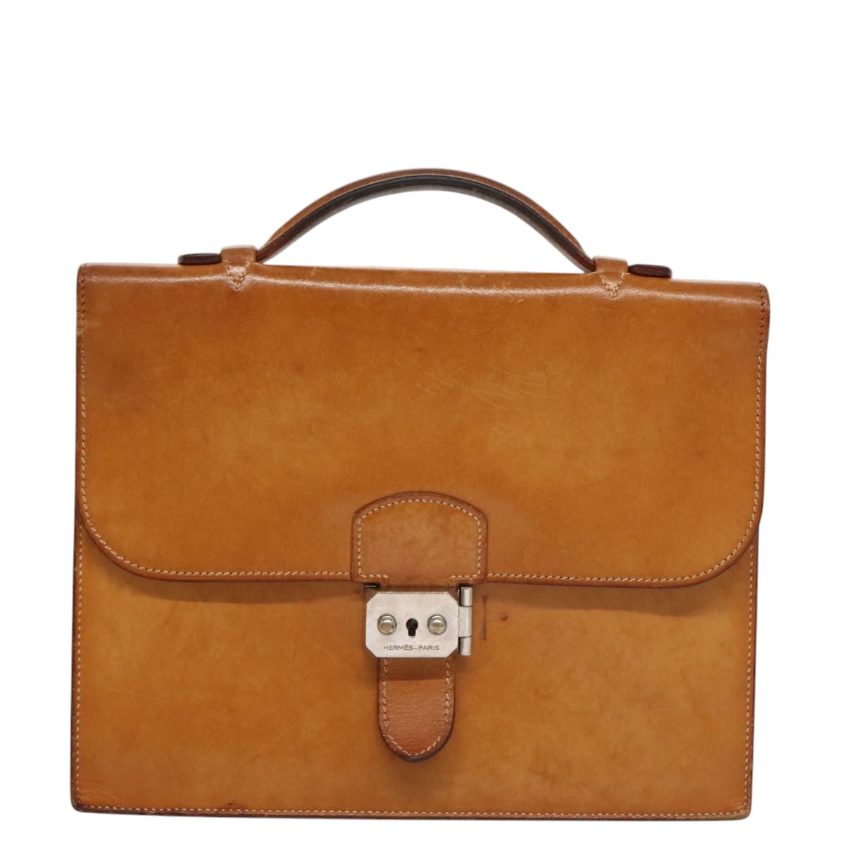 Hermès Sac À Dépèches Camel Leather Briefcase Bag (Pre-Owned)