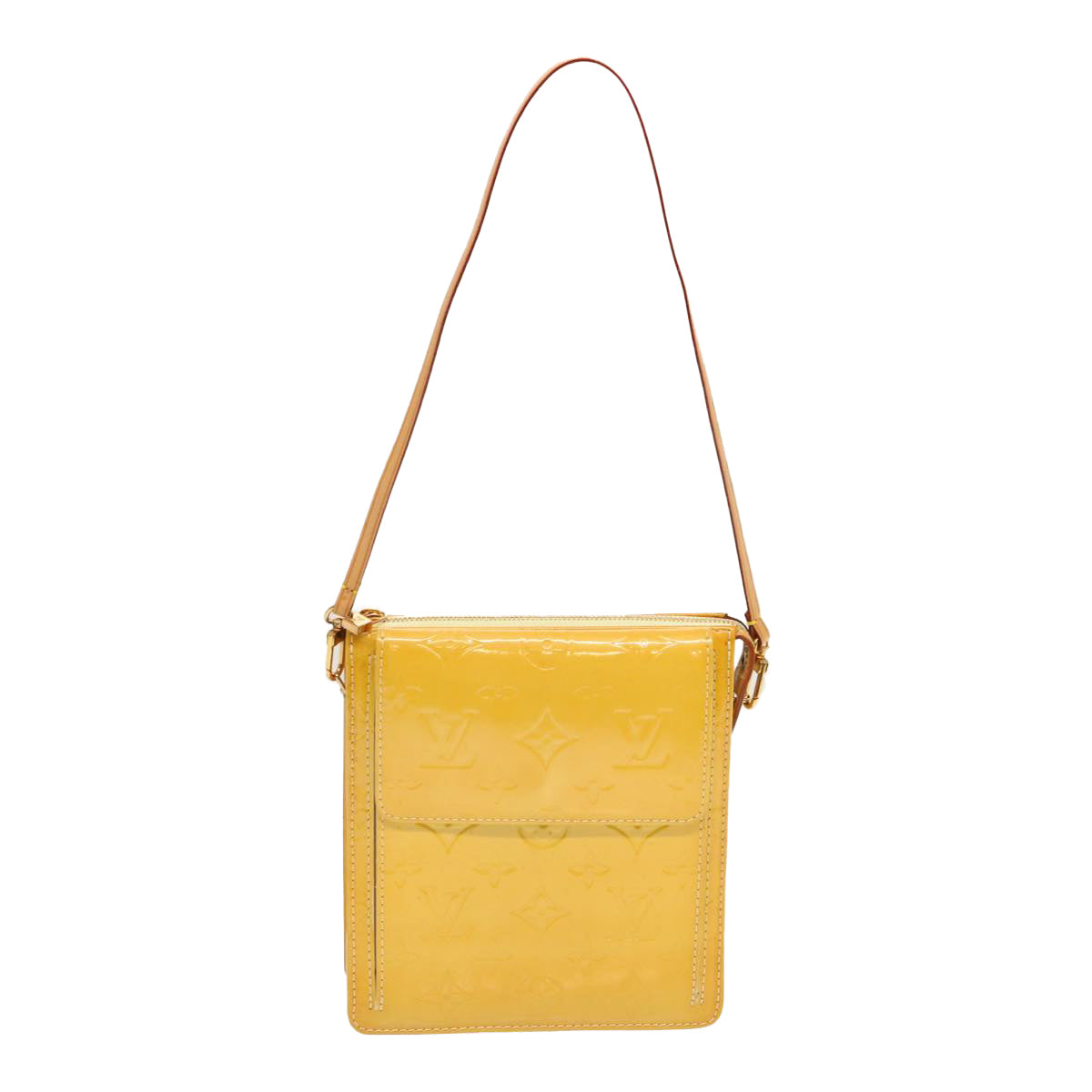 Louis Vuitton Mott Yellow Patent Leather Clutch Bag (Pre-Owned)