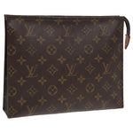 Louis Vuitton Poche Toilette Brown Canvas Clutch Bag (Pre-Owned)