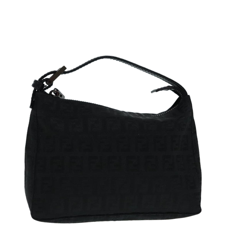 Fendi Zucchino Black Canvas Handbag (Pre-Owned)