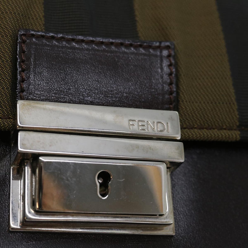 Fendi Pecan Black Canvas Clutch Bag (Pre-Owned)