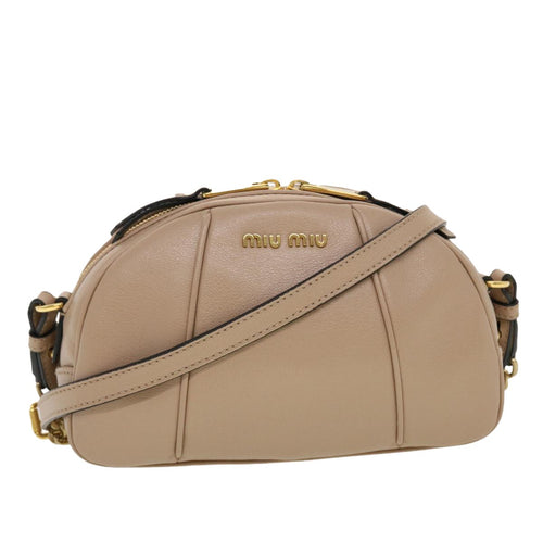 Miu Miu Beige Leather Shoulder Bag (Pre-Owned)