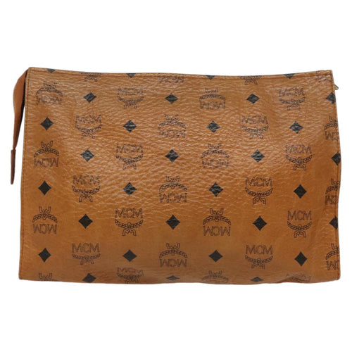 MCM Visetos Brown Canvas Clutch Bag (Pre-Owned)