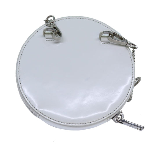 Prada Saffiano White Patent Leather Shoulder Bag (Pre-Owned)