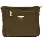 Prada Tessuto Brown Synthetic Shoulder Bag (Pre-Owned)