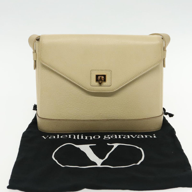 Valentino Garavani Beige Leather Shoulder Bag (Pre-Owned)