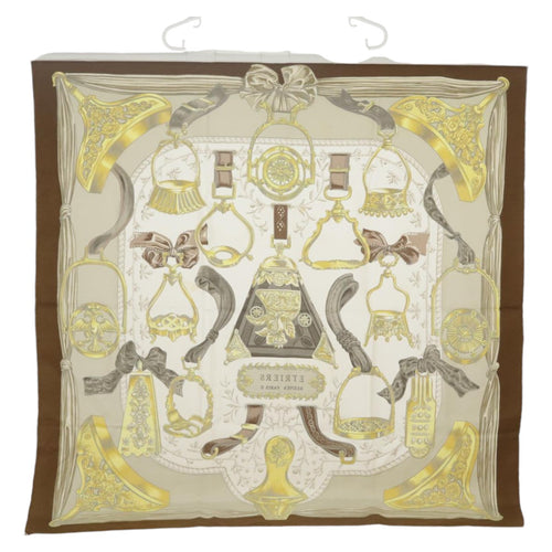 Hermès Carré 90 Brown Silk Scarf  (Pre-Owned)