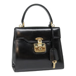 Gucci Lady Lock Black Leather Handbag (Pre-Owned)