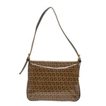 Fendi Baguette Brown Canvas Shoulder Bag (Pre-Owned)