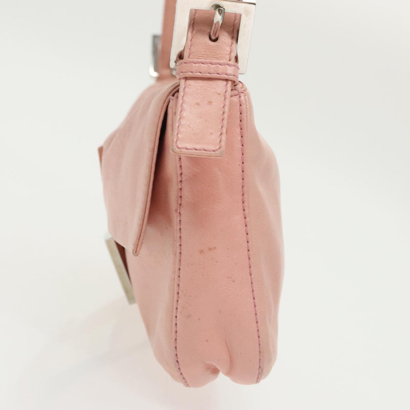 Fendi Baguette Pink Leather Shoulder Bag (Pre-Owned)