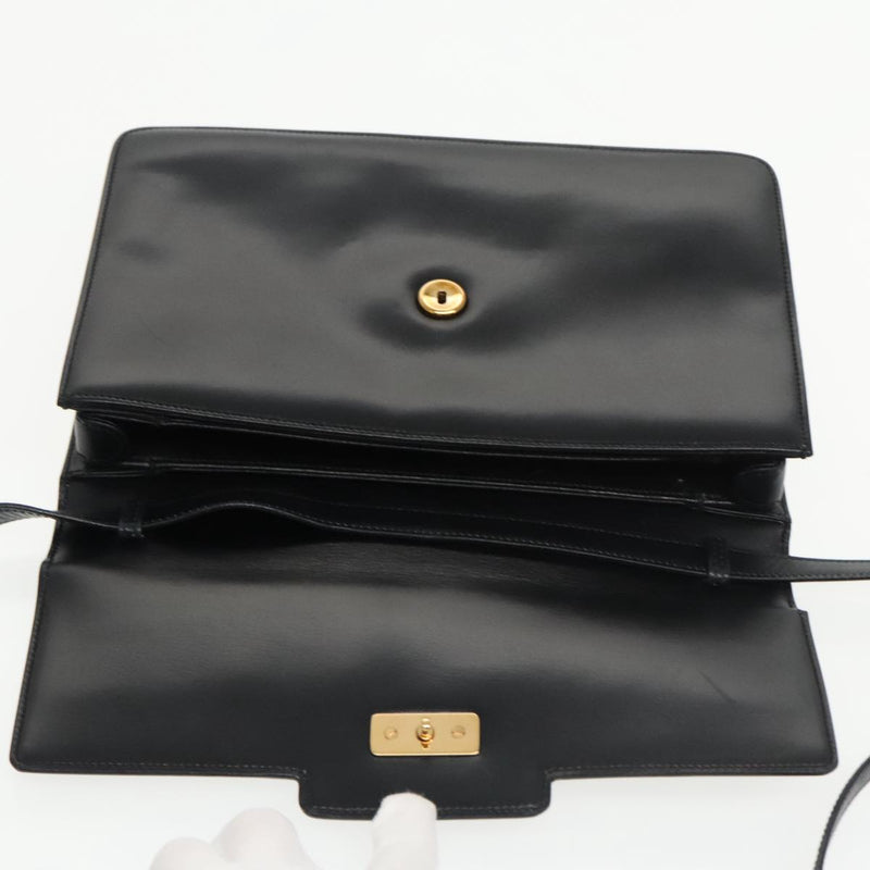 Gucci Bamboo Black Leather Shoulder Bag (Pre-Owned)