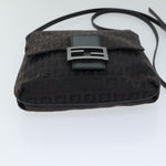 Fendi Zucca Brown Canvas Shoulder Bag (Pre-Owned)