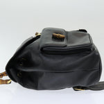 Gucci Bamboo Black Leather Backpack Bag (Pre-Owned)