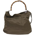 Gucci Bamboo Khaki Synthetic Shoulder Bag (Pre-Owned)