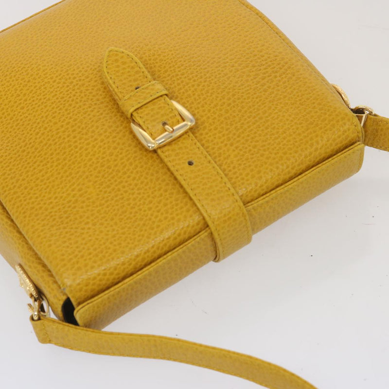 Versace Gianni Yellow Leather Shoulder Bag (Pre-Owned)