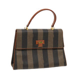 Fendi Pecan Brown Canvas Handbag (Pre-Owned)