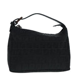 Fendi Zucchino Black Canvas Handbag (Pre-Owned)