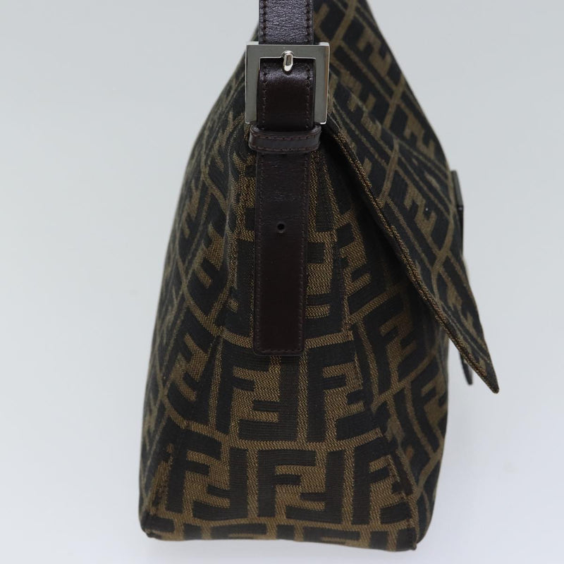 Fendi Mamma Baguette Brown Canvas Shoulder Bag (Pre-Owned)