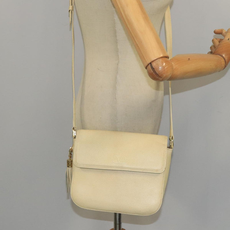 Valentino Garavani Vsling Beige Leather Shoulder Bag (Pre-Owned)