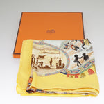 Hermès Carré 90 Yellow Silk Scarf  (Pre-Owned)