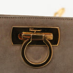 Salvatore Ferragamo Brown Suede Shoulder Bag (Pre-Owned)