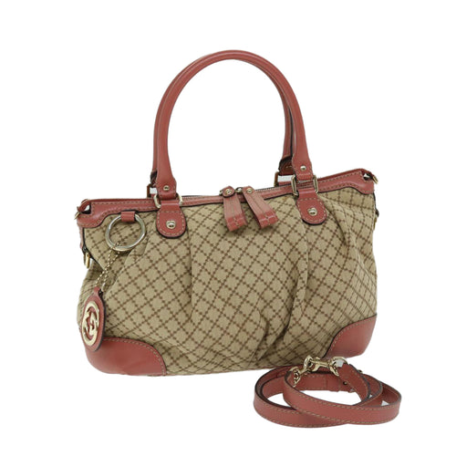 Gucci Sukey Beige Canvas Handbag (Pre-Owned)