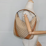 Gucci Hobo Beige Canvas Shoulder Bag (Pre-Owned)