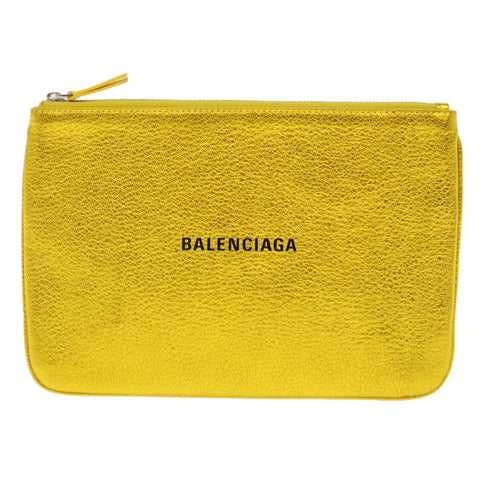 Balenciaga Everyday Gold Leather Clutch Bag (Pre-Owned)