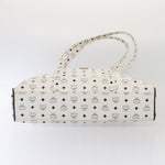 MCM Visetos White Canvas Shoulder Bag (Pre-Owned)