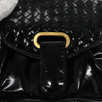 Bottega Veneta Black Patent Leather Backpack Bag (Pre-Owned)