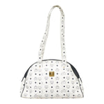 MCM Visetos White Canvas Shoulder Bag (Pre-Owned)