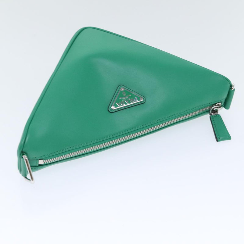 Prada -- Green Leather Clutch Bag (Pre-Owned)