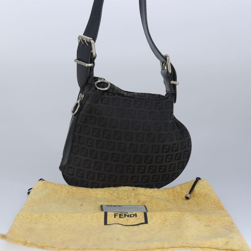 Fendi Black Canvas Shoulder Bag (Pre-Owned)