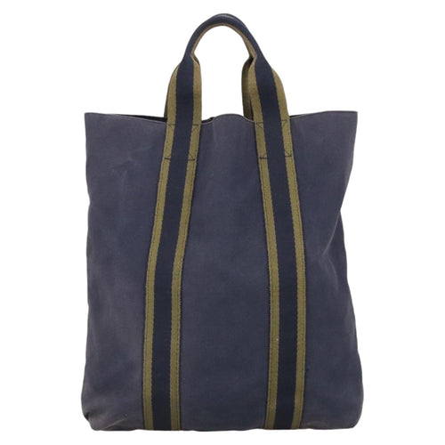 Hermès Fourre Tout Navy Canvas Tote Bag (Pre-Owned)