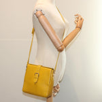 Versace Gianni Yellow Leather Shoulder Bag (Pre-Owned)