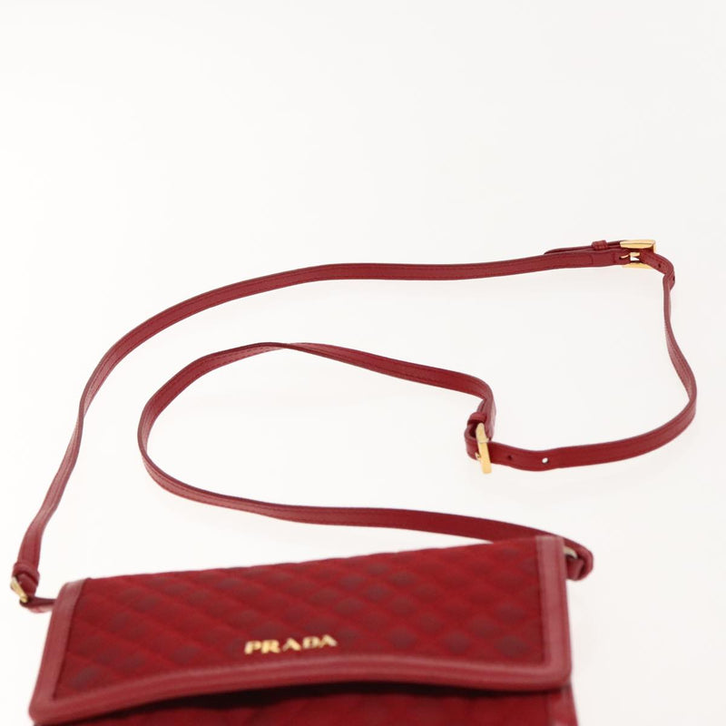 Prada Tessuto Red Synthetic Shoulder Bag (Pre-Owned)