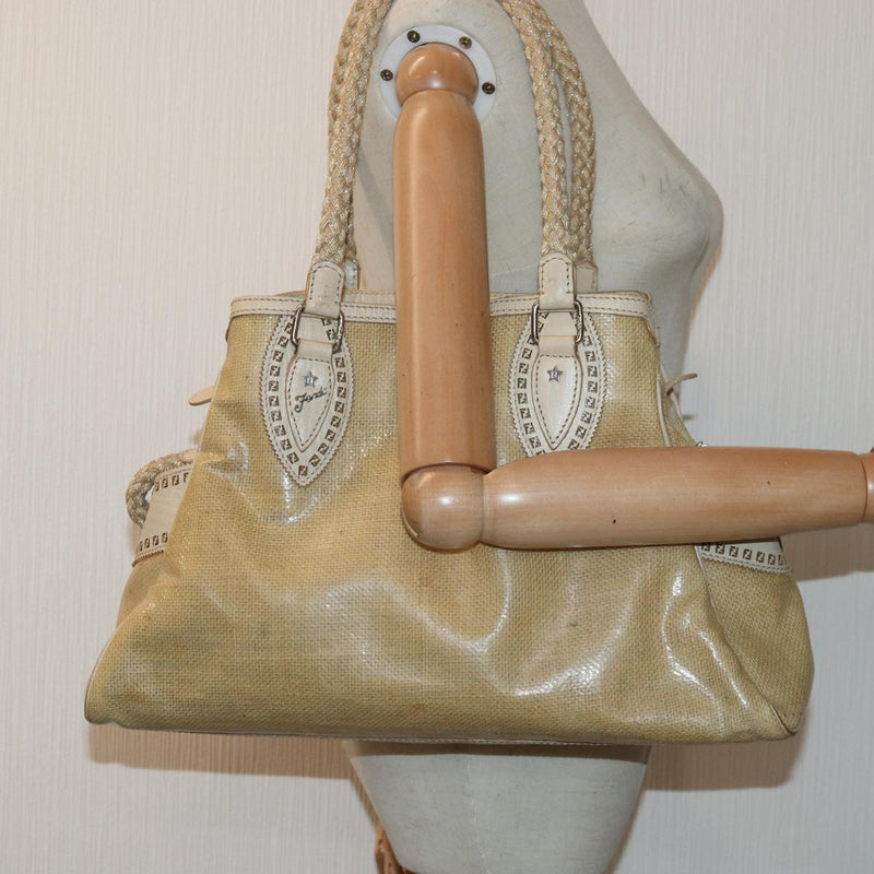 Fendi Beige Vinyl Handbag (Pre-Owned)