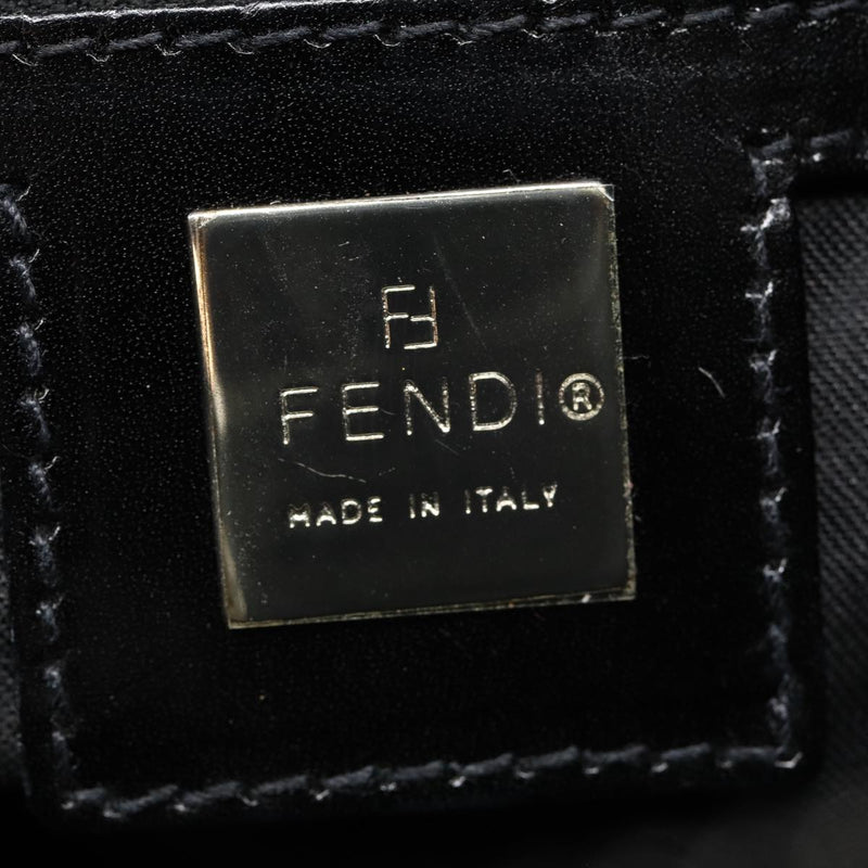 Fendi Zucca Black Canvas Shoulder Bag (Pre-Owned)