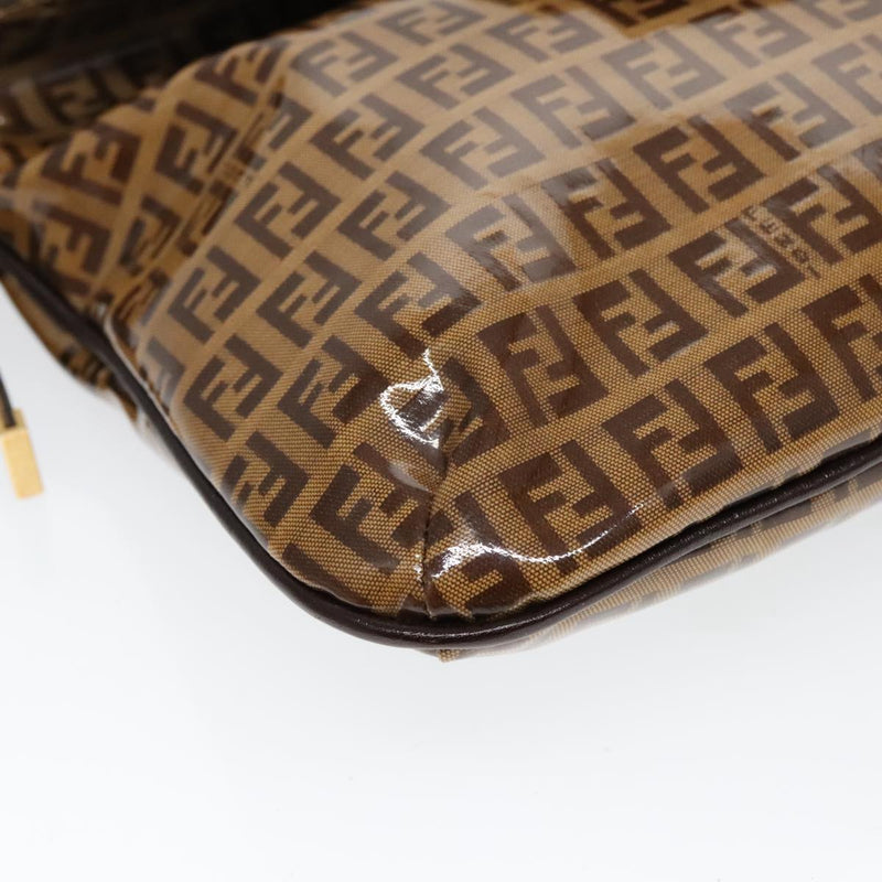 Fendi Baguette Brown Canvas Shoulder Bag (Pre-Owned)