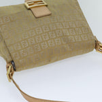 Fendi Mamma Baguette Beige Canvas Shoulder Bag (Pre-Owned)