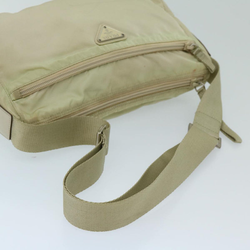 Prada Tessuto Beige Synthetic Shoulder Bag (Pre-Owned)