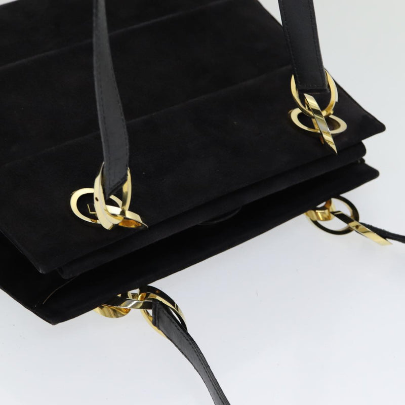 Salvatore Ferragamo Black Suede Shoulder Bag (Pre-Owned)